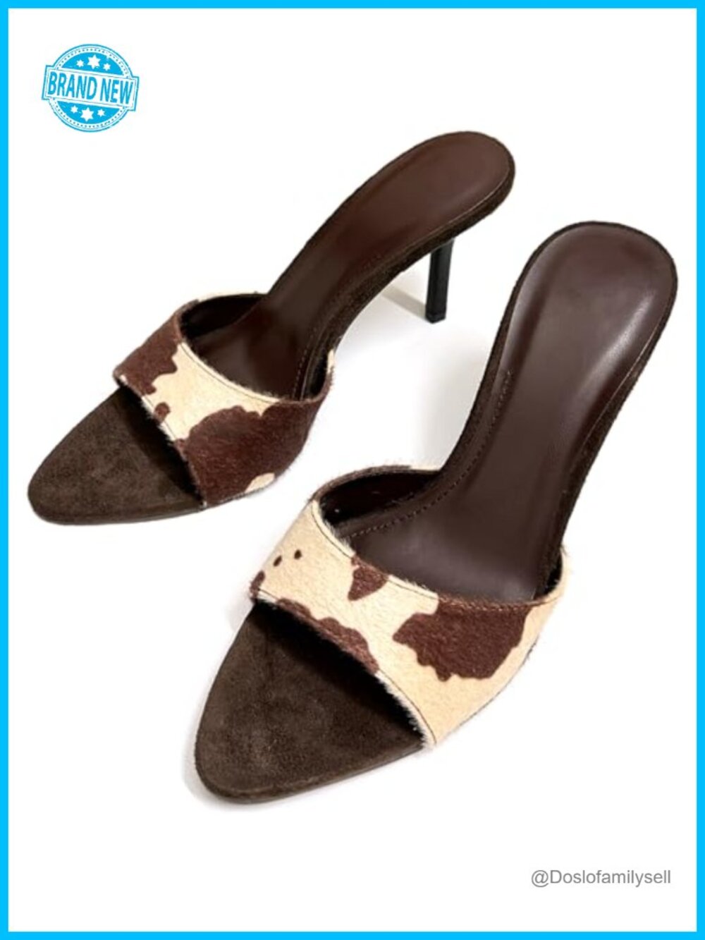 Suede Pointed Toe Stiletto High Heel Mules Open Toe Backless Slip-On Sandals